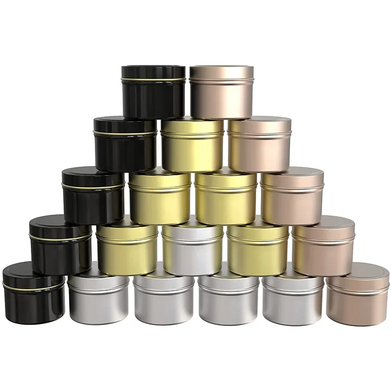 4Oz Luxe Kaars Potten Met Deksel Bulk Ronde Kaars Container Tins Lege Storage Box Voor Diy Zalven Huidverzorging schoonheid