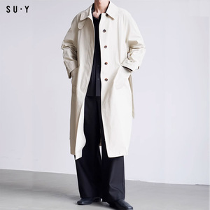 Nuovo trench neutro leggero semplice cappotto lungo da <span class=keywords><strong>uomo</strong></span> trench - Product Image 4