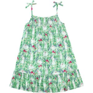 Vestido sin mangas para niñas pequeñas, vestido de verano transpirable con estampado floral y tirantes finos, 2T-5T - Product Image 1