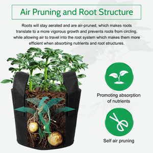 Sacs de culture pour pommes de terre de 15 gallons – Jardinières durables en tissu non tissé avec poignées renforcées, contenants de jardin réutilisables pour pommes de terre - Product Image 2