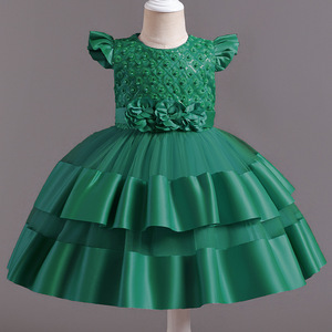 Nuevo Vestido de Moda para Niñas, Vestido de Princesa para <span class=keywords><strong>Nochevieja</strong></span>, Vestido de Cumpleaños para Niñas, Vestido de Malla con Volantes - Product Image 4