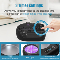 Limpiador ultrasónico con 4 luces LED UV para Invisalign, protectores bucales y aparatos ortopédicos