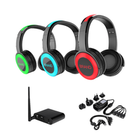 Headphone LED Nirkabel UHF Senyap dengan Logo Kustom RF770 Headset Silent Disco Nirkabel untuk Pesta DJ