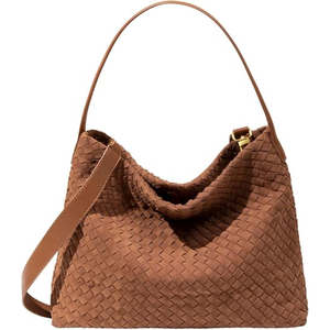 Elegant <b>Woven</b> Tote <b>Bag</b> with Hasp Closure Solid Color Daily Use All Seasons Women's Handbag Fashion Polyester Lining - Product Image 3