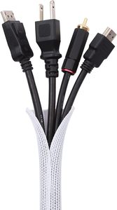 Funda de cable trenzado blanco de 6,6 pies y 2/3 pulgadas Protector de cable flexible de nailon y PE para computadora y automotriz - Product Image 2