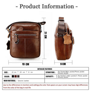 Sac à bandoulière en cuir véritable de vache Andong pour hommes, sacoche d'affaires avec sangle réglable, sac à bandoulière, sac à main - Product Image 3