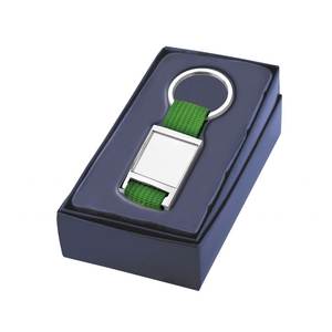 Porte-clés en tissu vert tendance 25x25, porte-clés en alliage métallique vert creux - Product Image 2