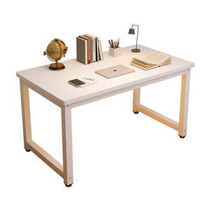 Simple <b>Computer</b> <b>Desk</b> Rectangle White Wood Top Metal Frame Home Office Study <b>Desk</b> 1 Person Assembly Required - Product Image 5