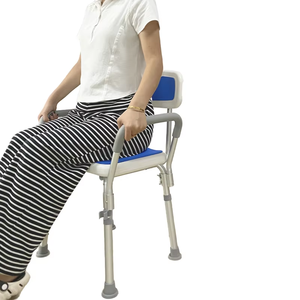 Silla de Ducha de Aleación de Aluminio con Altura Ajustable, Silla de Baño con Cojín para Personas Mayores - Product Image 4