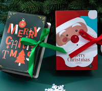 Boîte cadeau de réveillon de noël en forme de livre magique, paquet plat pliable, jouet pour enfant, bonbons, chocolat, biscuits, boîte d'emballage de bonbons