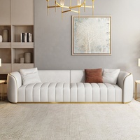 NOVA Modernes Weißes Gepolstertes 2-3-Sitzer-Sofa Luxuriöses Wohnzimmer-Lounge-Loveseat Sofas Ledercouch-Set Möbel