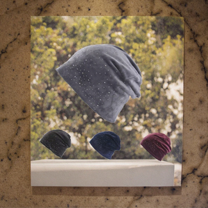 Casquette Vintage Tendance Incrustée de Diamants, Broderie Manuelle Fine Printemps-Automne, 100% Coton - Product Image 3