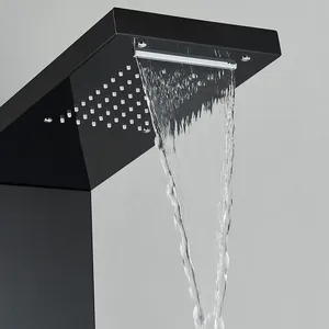 Système <span class=keywords><strong>de</strong></span> douche SUS304, vente chaude, panneaux <span class=keywords><strong>de</strong></span> douche en acier inoxydable LED en cascade, montage mural, <span class=keywords><strong>colonne</strong></span> <span class=keywords><strong>de</strong></span> douche <span class=keywords><strong>noire</strong></span> - Product Image 5
