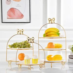 Yaratıcı tasarım altın Metal kek standı Nordic demir ev partisi düğün dekorasyon kuş kafesi kek standı - Product Image 5