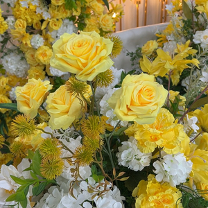 Arco <span class=keywords><strong>de</strong></span> <span class=keywords><strong>Flores</strong></span> Romántico <span class=keywords><strong>de</strong></span> Alta Calidad para Bodas, Amarillo Limón con <span class=keywords><strong>Flores</strong></span> <span class=keywords><strong>de</strong></span> Loto Realistas, Suave y Elegante para Decoración <span class=keywords><strong>de</strong></span> Eventos - Product Image 3