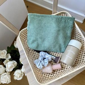 Bolsa de Maquillaje Grande de Pana Personalizada en Varios Colores con Cierre, Bolsa de Almacenamiento de Cosméticos de Moda para Mujer, Bolsas Organizadoras de Viaje - Product Image 2