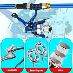 Pêche télescopique populaire <span class=keywords><strong>mer</strong></span> leurre <span class=keywords><strong>canne</strong></span> à pêche <span class=keywords><strong>canne</strong></span> à pêche avec moulinet ensemble d'eau salée - Product Image 2