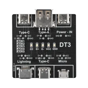 DT3 데이터 케이블 감지 보드 USB 케이블 테스터 iOS 안드로이드 유형 C 단락 온-오프 스위칭 테스트 보드 도구