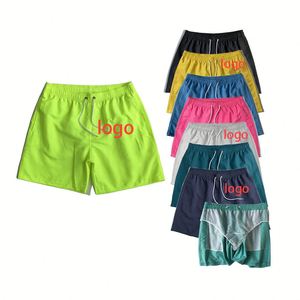 Custom <b>Mens</b> Swim Quick Dry 100% Polyester Customized Logo Summer Solid Color <b>Knee</b>-<b>Length</b> Beach <b>Shorts</b> for <b>Men</b> - Product Image 1