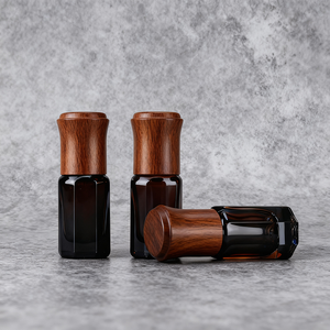 Wholesale <b>Empty</b> 6ml Walnut Roller for Ball <b>Bottle</b> Silver Vein Spot Wood Essential Oil Perfume Beech Glass <b>Bottle</b> Screw Cap - Product Image 3