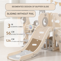 VSUCH Ensemble de jeu 4 en 1 pour enfants : toboggan, balançoire, aire de jeux intérieure pour tout-petits avec panier de basket et escalier d'escalade pour chambre et espace de jeu