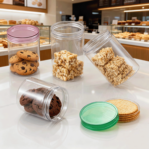 บรรจุภัณฑ์อาหารคุณภาพสูงขายดี ขวดพลาสติกเกรดอาหารสำหรับผลไม้อบแห้ง และขวดพลาสติกใส่คุกกี้ - Product Image 1