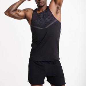 Camiseta deportiva sin mangas de poliéster elástica en 4 direcciones, estilo oversize, para hombre, color blanco, para correr, personalizada OEM. - Product Image 1