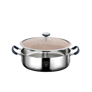 316 Stainless Steel Hot <b>Pot</b> Dual Compartment 4.1L-6L <b>Induction</b> Compatible With Lid <b>For</b> Household Use - Product Image 1