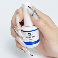 Gel UV/LED 4 en 1, couche de finition 15ml, style français de luxe, écologique, non toxique, flacon pour nail art DIY