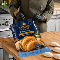 Sacs d'emballage en plastique de qualité alimentaire imprimés sur mesure pour empanadas congelées, viande, pâtisserie, sachet sous vide à trois côtés scellés