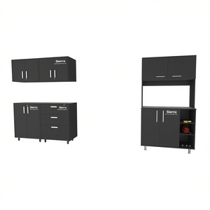 Set di Armadietti Portautensili Sierra da 5 Pezzi, Stile Industriale Nero con Cassetti e Sistema di Chiusura - Product Image 1