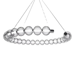 Lámpara de Cristal de Diseño Italiano para Sala de Estar, Estudio, Comedor, Lámpara Colgante sin Parpadeo con Protección Ocular para Mesita de Noche, Perla - Product Image 3