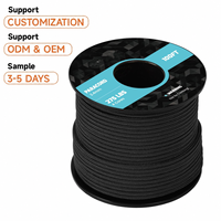 Paracord 2,4 mm, 100 pieds, 4 brins, en polyester durable, cordon de parachute tactique, 275 lb, corde de survie haute résistance pour le camping et le bricolage