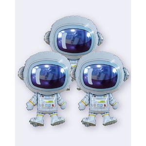 Cartone animato con foglio di alluminio 30x44cm 3 striscioni con arco lunare di astronauta palloncini per feste di buon compleanno dimensioni su misura Baby Shower Party Love - Product Image 1