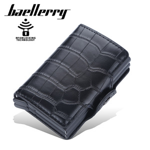Baellerry Men's Card Holder Crocodile Pattern PU Leather RFID Blocking <b>Small</b> <b>Wallet</b> For Credit Cards - Product Image 1