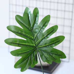 ใบมอนสเตอร่าจำลองสีเขียว ต้นไม้ประดิษฐ์ตกแต่งภายในบ้าน ใบไม้จำลองคุณภาพสูง - Product Image 4