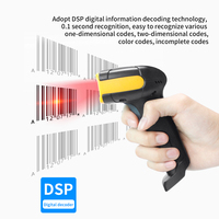 Escáner de código de barras inalámbrico USB portátil Lector de mano 1D y 2D QR con fuente de luz LED y tamaño de papel A4 para escanear