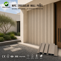Nouveau panneau mural décoratif en WPC imitation bois moderne pour l'extérieur, idéal pour la rénovation résidentielle, les terrasses, les cours et les espaces domestiques.