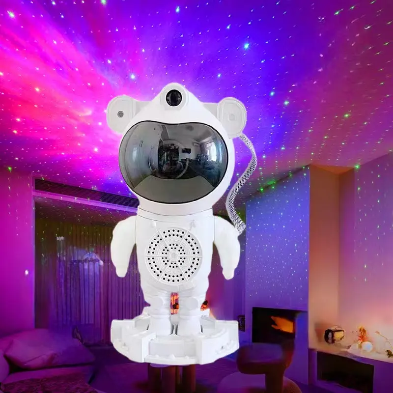 Lampu astronot 3D cerdas, lampu Bluetooth Music spaceman proyektor dapat diisi ulang Lampu gelombang laut lampu malam bintang langit