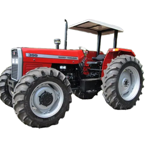 Tracteur à roues Massey Ferguson 399, 120 CV, moteur rouge, capot blanc, pneus larges, véhicule agricole d'occasion, matériel agricole pour rapport - Product Image 6