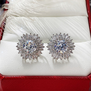 Orecchini con zirconi a forma di fiocco di neve per donna, gioielli scintillanti per feste di matrimonio, gioielli alla moda per le orecchie - Product Image 5