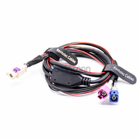 Conector Automotriz HSD de 4+2 Pines Hembra a Doble HSD de 4 Pines Macho con Codificación por Colores, Cable LVDS