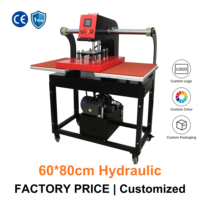Presse à chaud hydraulique AIBA grand format 60x80cm, double station, automatique, pour sublimation, usage commercial, métal
