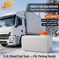Réservoir de carburant en plastique blanc OkyRie 5L compatible avec les chauffages de stationnement Eberspacher, adapté aux voitures, camions, carburant diesel, réfrigérant R134a