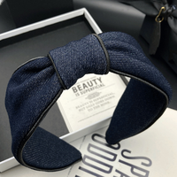 Bandeau en denim rétro pour femme, style avancé, large, pour le quotidien, pour le shampoing, la Saint-Valentin et les mariages