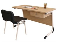 Nouvelle table et chaise de classe pour enseignant, en bois et métal, écologiques, durables, avec tiroir de rangement, pour écoles et universités
