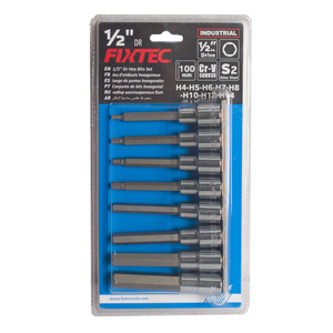 ชุดดอกสว่านหัวหกเหลี่ยม FIXTEC ราคาโรงงาน รุ่น Heavy Duty ขนาด 1/2 นิ้ว 8 ชิ้น รุ่น FHS041308H ชุดดอกสว่านหัวหกเหลี่ยม FHS041308H FHS0413 - Product Image 1