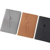 Carnet de notes A5 élégant personnalisé en tissu avec porte-stylo, idéal pour les réunions, la planification et comme journal pour les étudiants.