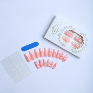<span class=keywords><strong>Faux</strong></span> Ongles en Gros <span class=keywords><strong>XXL</strong></span> Longs, French Manucure, Qualité Supérieure, Blanc Diamant, <span class=keywords><strong>Faux</strong></span> Ongles en ABS à Pression avec Motifs Floraux - Product Image 2