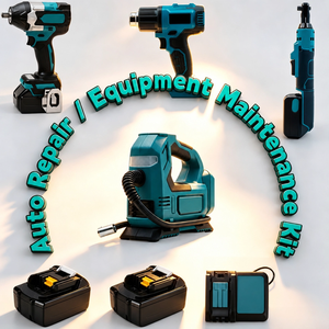 Ensemble d'outils électriques sans fil 4-en-1 en gros, compatible avec la batterie Makita 18V, incluant un tournevis à chocs et une pompe à air - Product Image 1